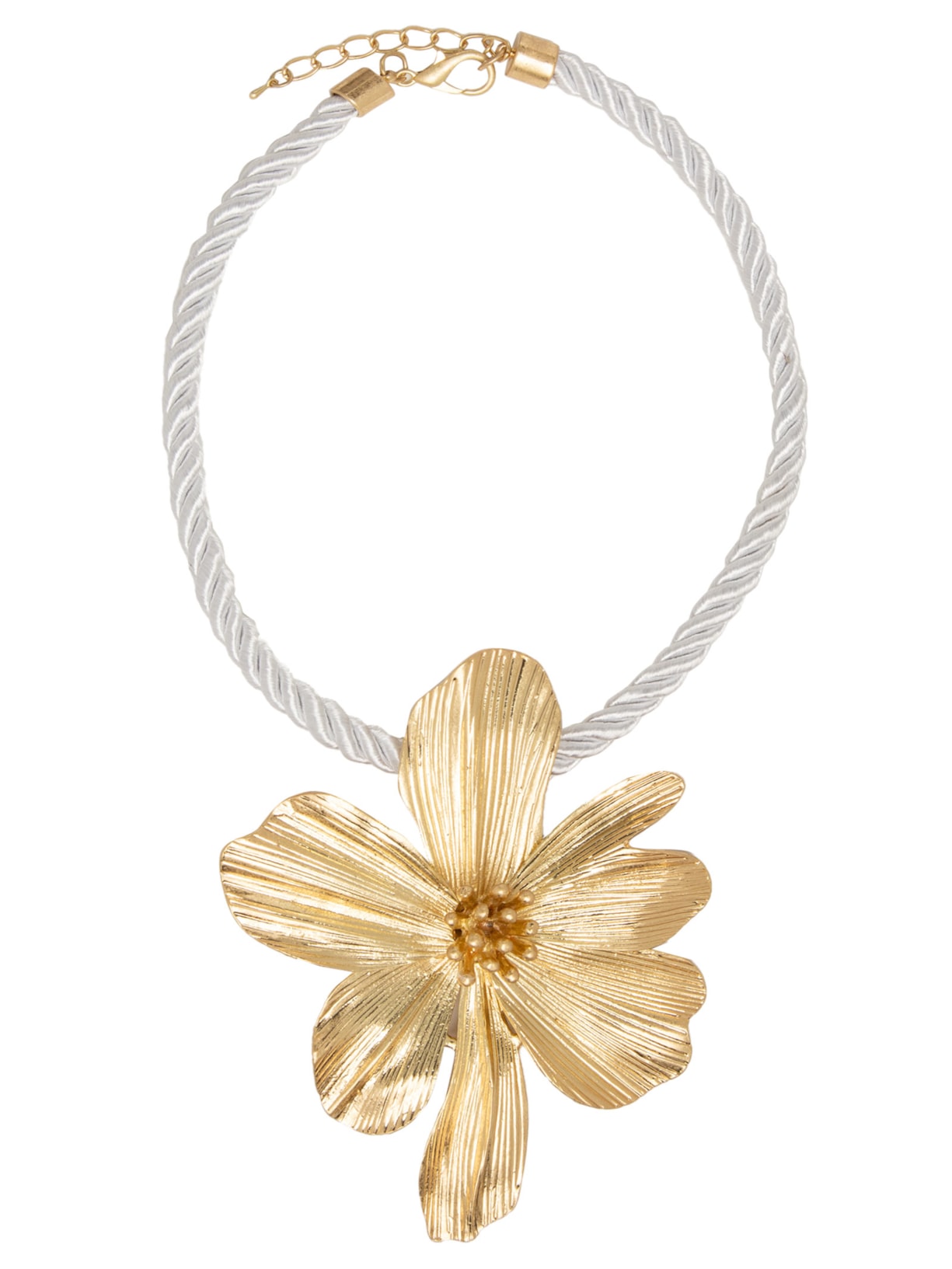 Colar Feminino Maxi com Pingente de Flor - Dourado