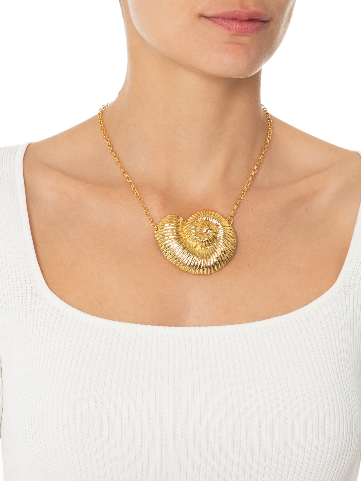 Colar Feminino Maxi Concha Dourado Lilac