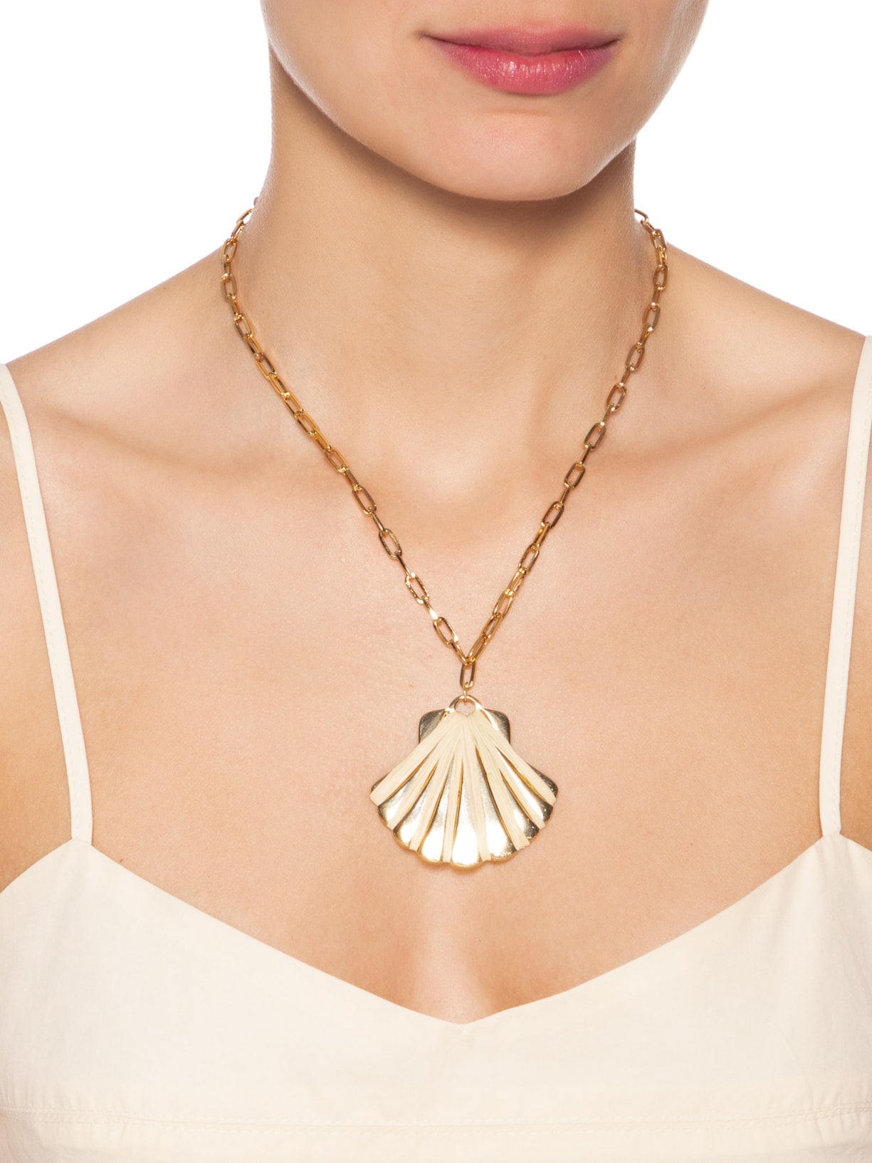 Colar Feminino Medalha Vieira De Palha Dourado Dress To