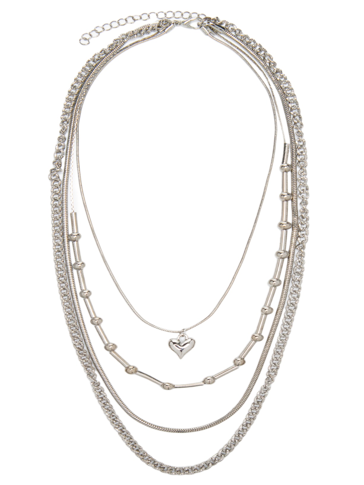 Colar Feminino Mix Correntes - Prata