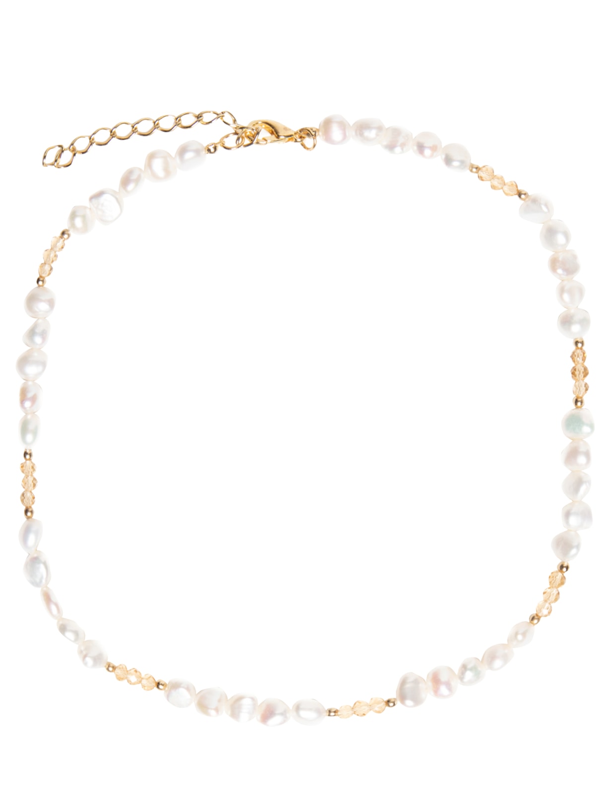 Colar Feminino Mix Pérola e Cristais - Dourado