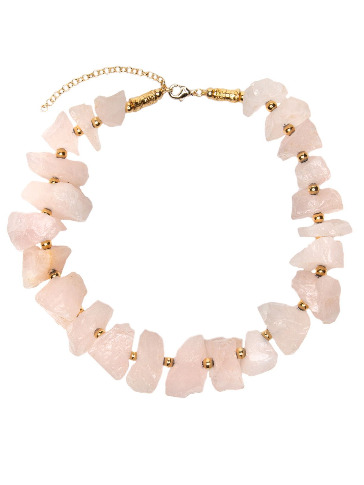 Colar Feminino Pedra Natural Quartzo Rosa - Rosa