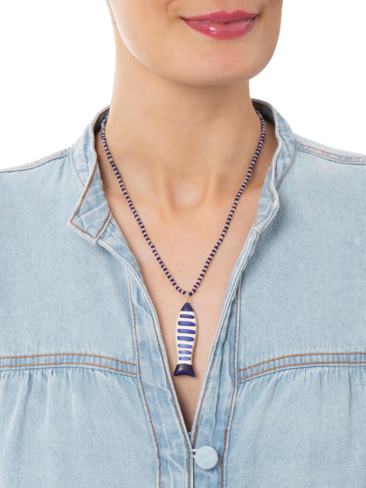 Colar Feminino Peixinho Porto – Azul Dress To