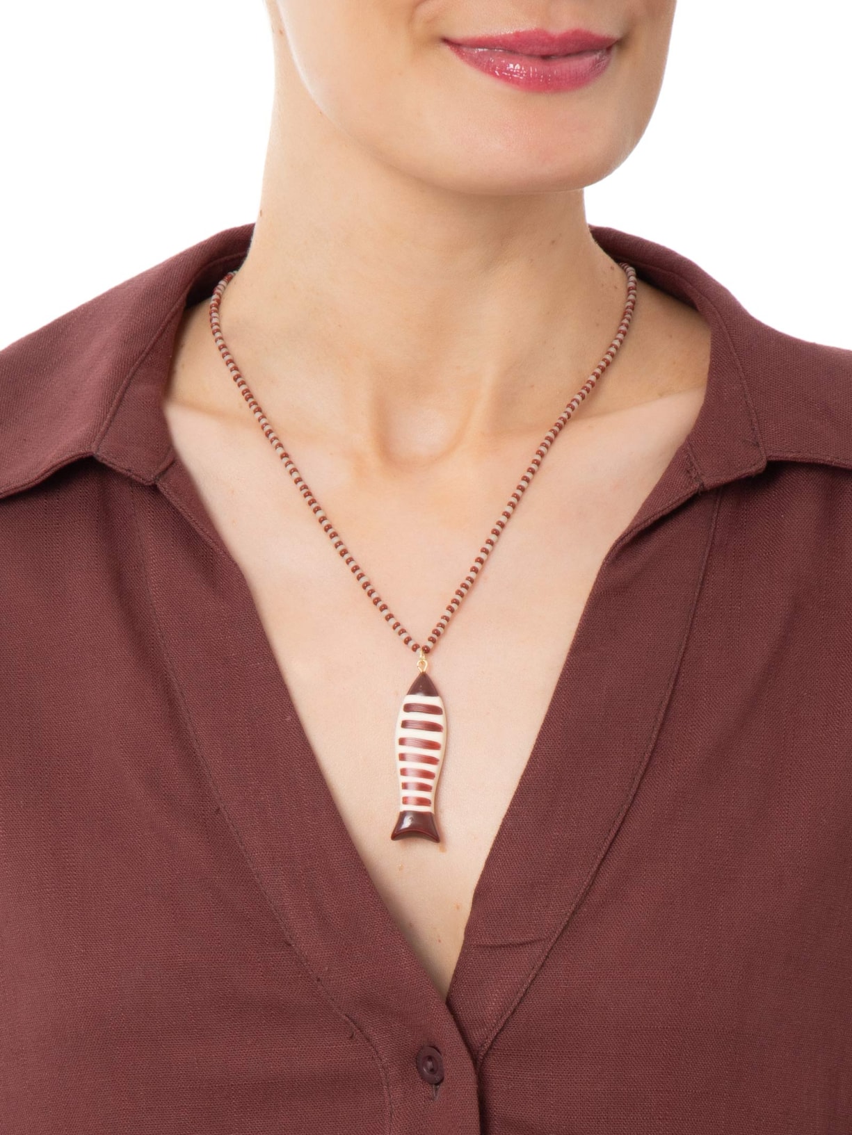 Colar Feminino Peixinho Porto – Vermelho Dress To