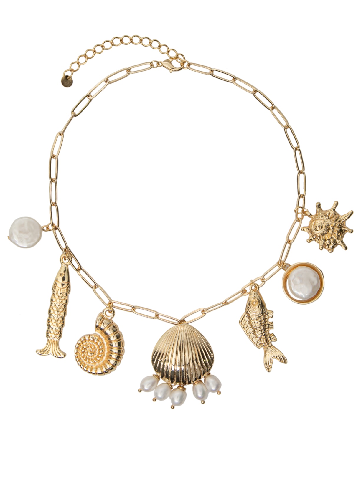 Colar Feminino Pingentes Mar - Dourado