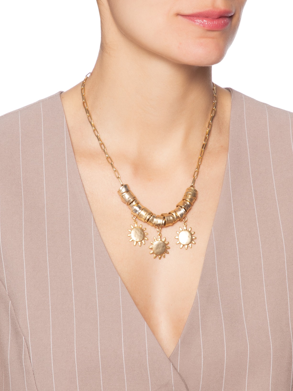 Colar Feminino Pôr Do Sol Dourado Dress To