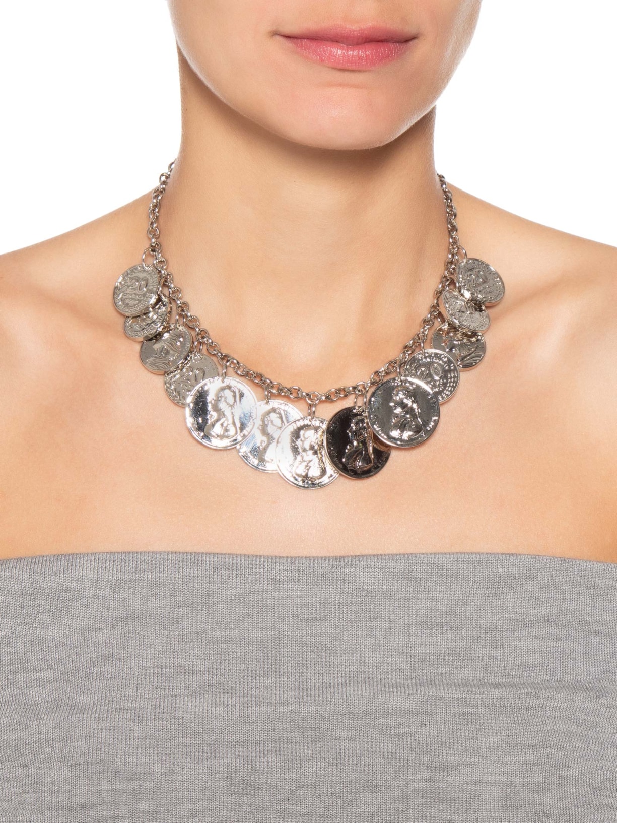 Colar Feminino Selena Prateado Erre