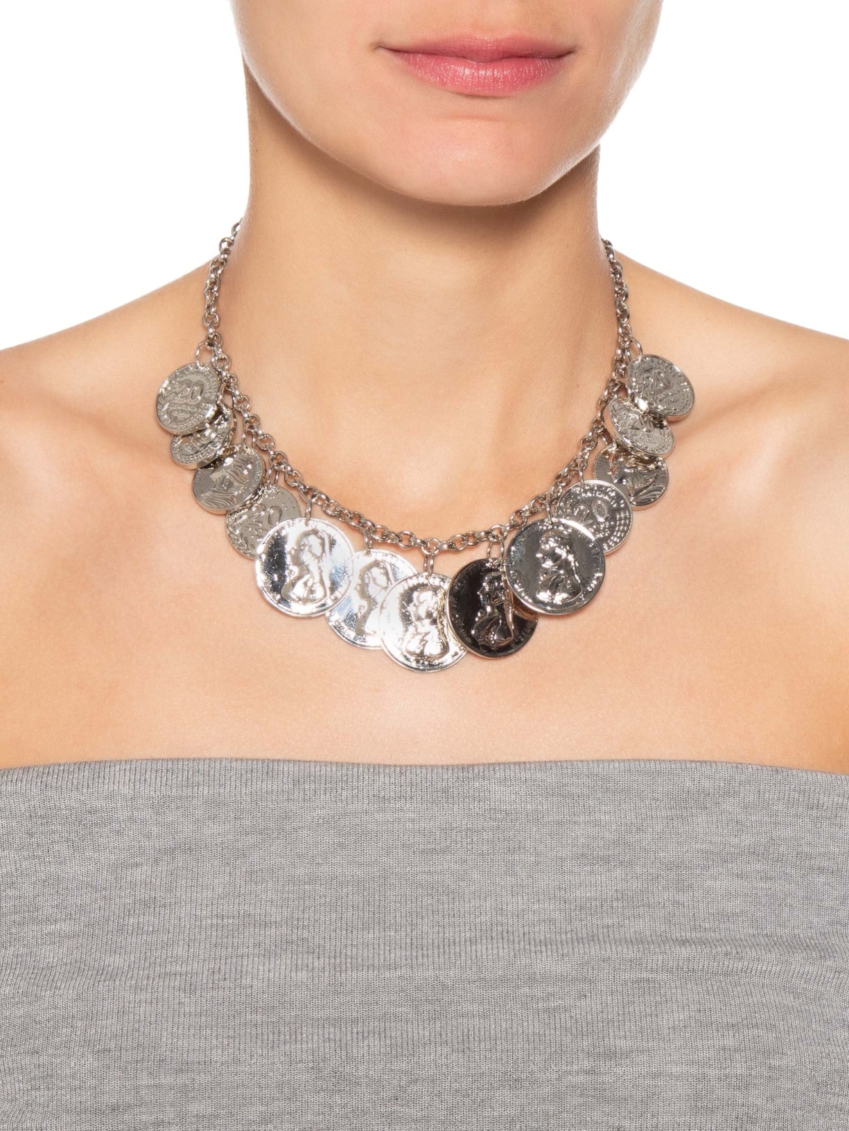 Colar Feminino Selena Prateado Erre