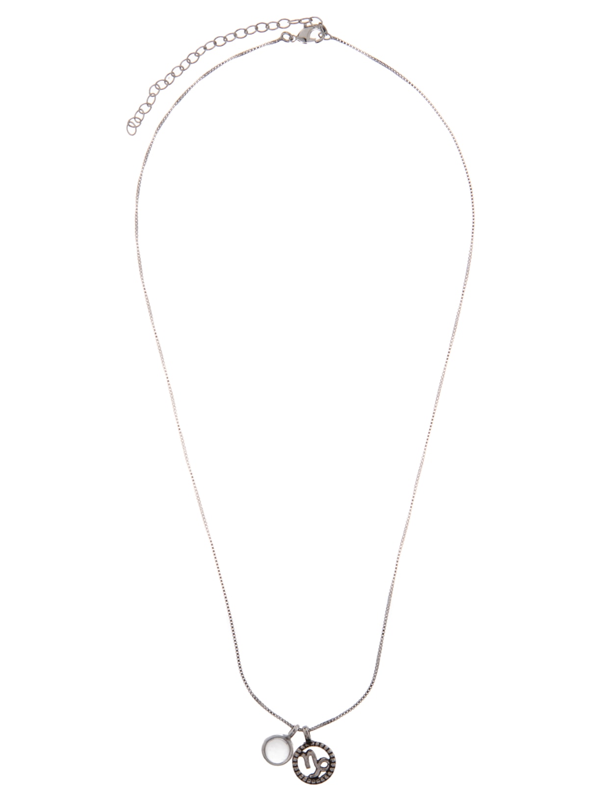 Colar Feminino Signo Capricórnio Com Cristal De Rocha Folheado A Prata - Prata