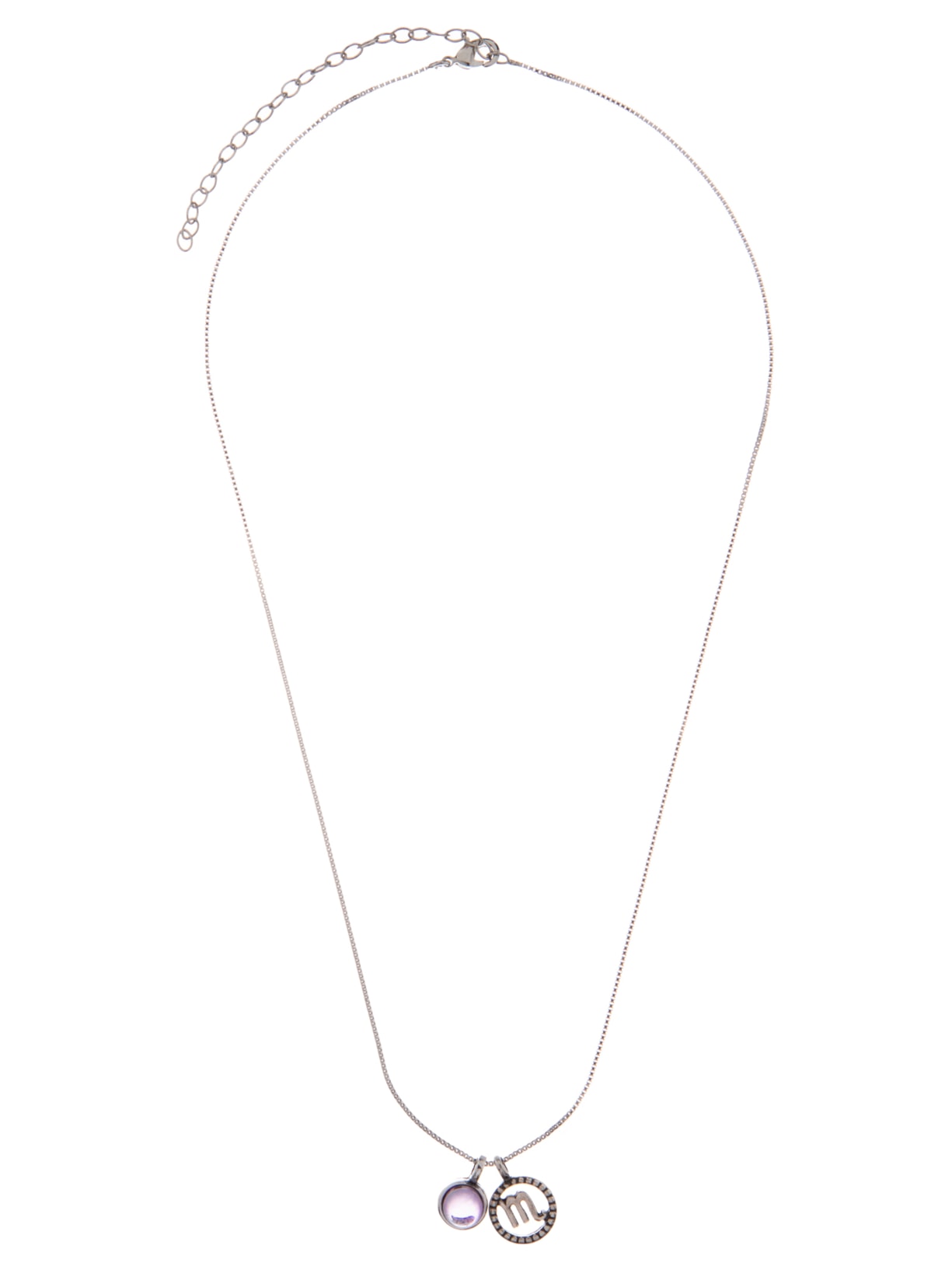 Colar Feminino Signo Escorpião Com Ametista Folheado A Prata - Prata