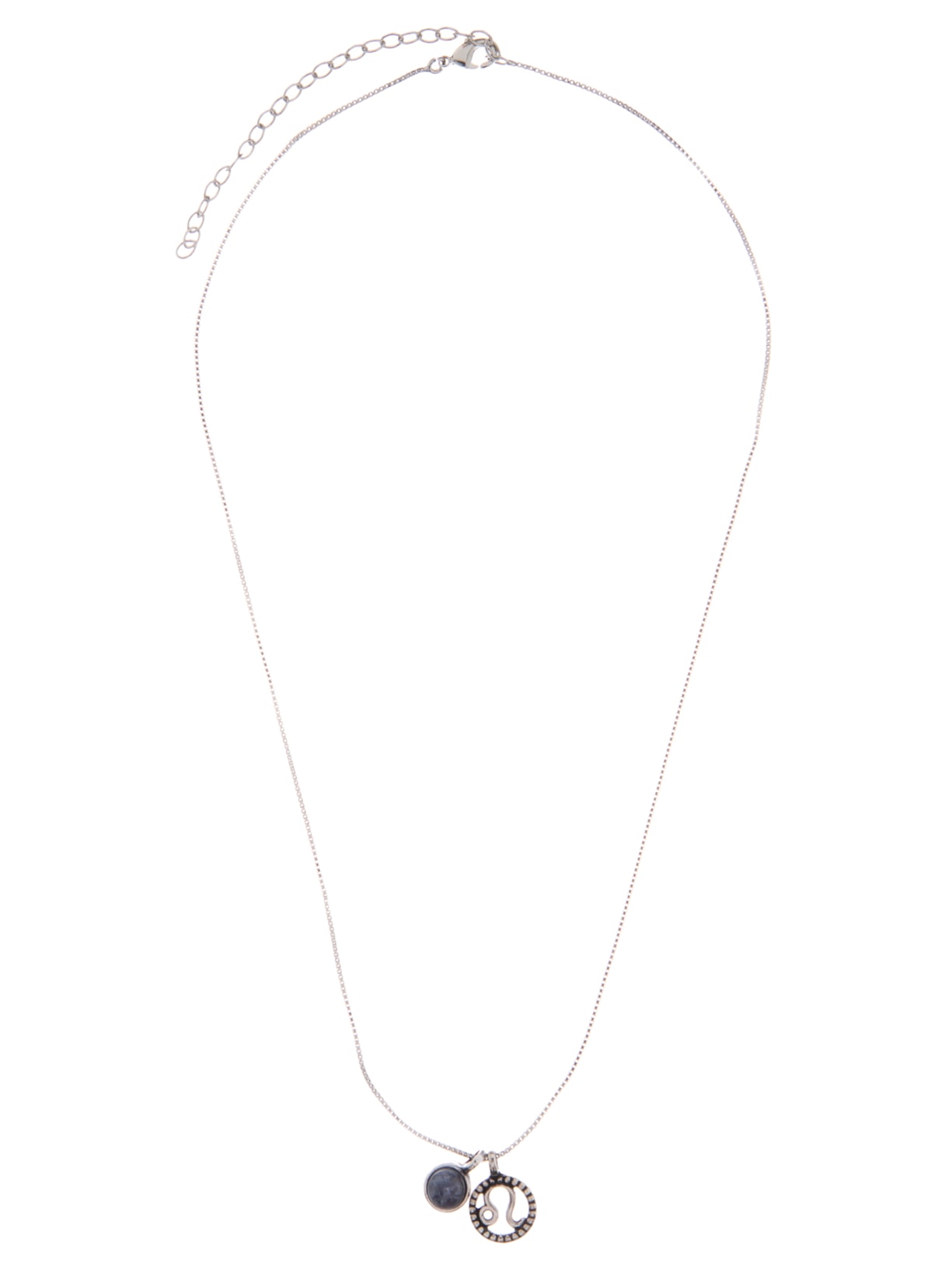 Colar Feminino Signo Leão Com Pedra Sodalita Folheado A Prata - Prata