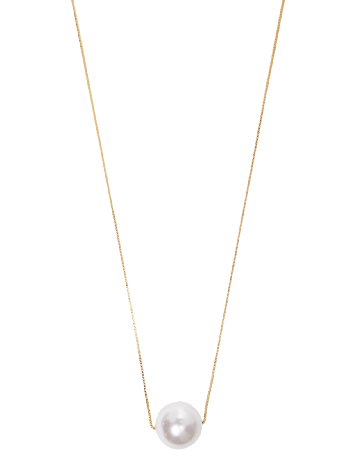 Colar Feminino Solitário Pérola Dourado Andressa Delamuta