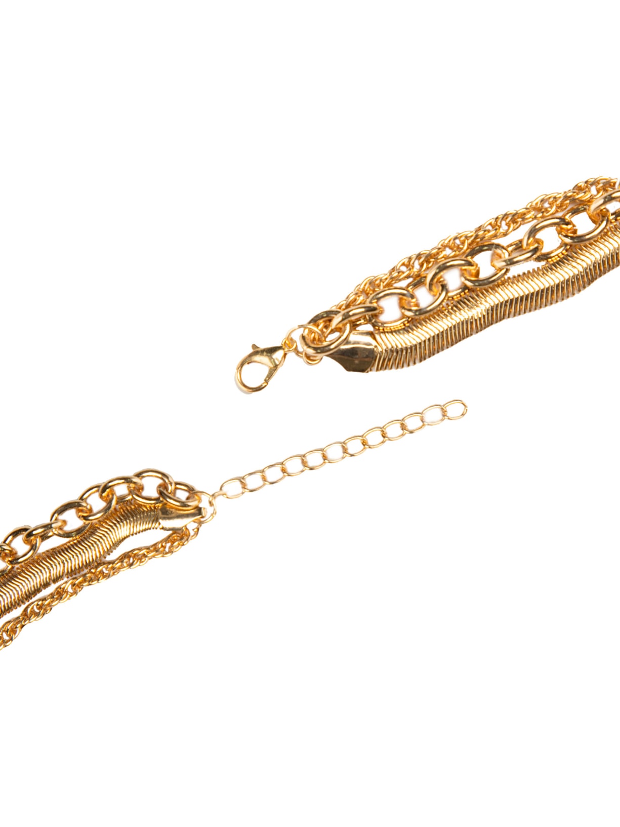 Colar Feminino Triplo de Correntes Dourado Basiq