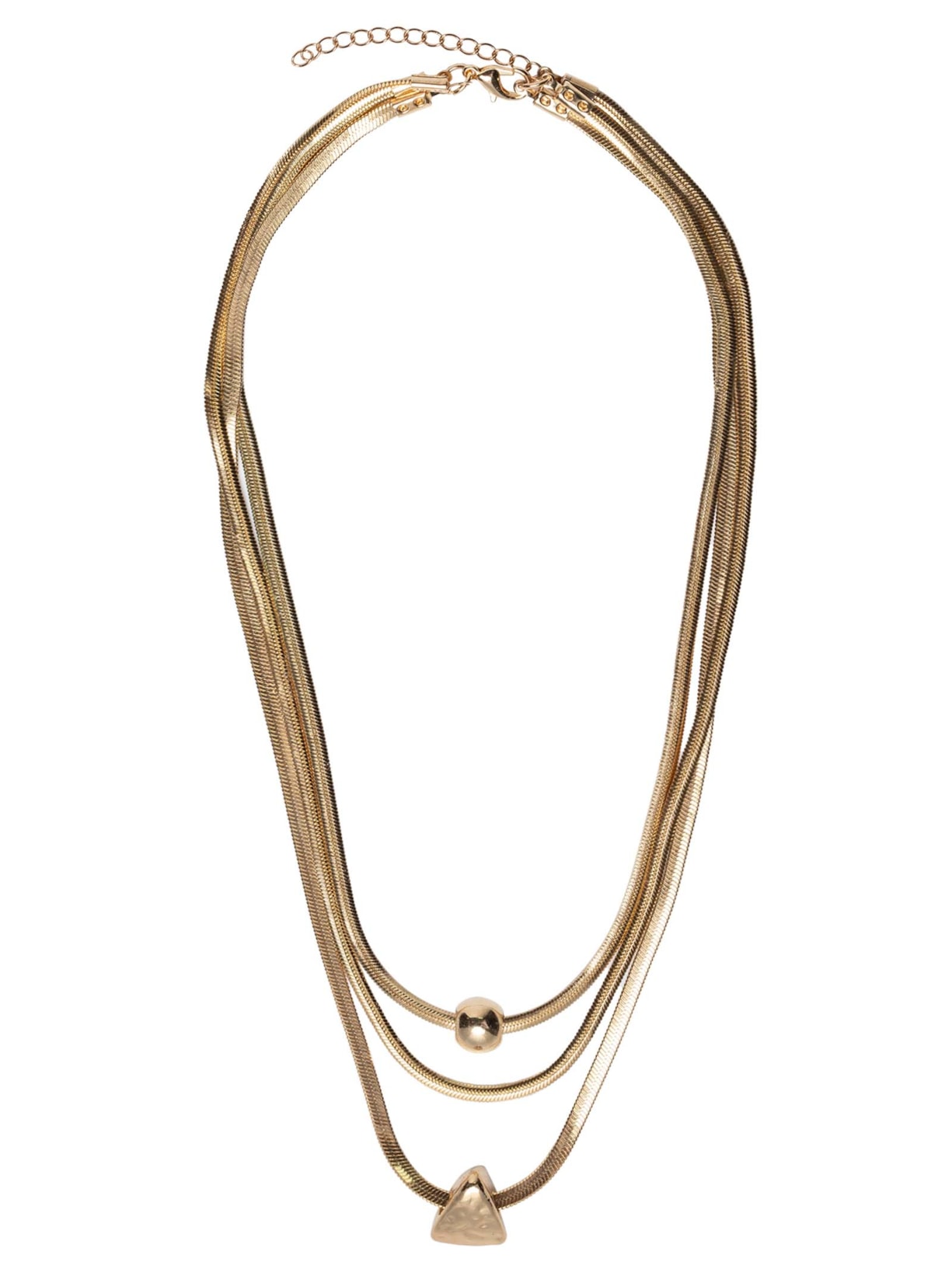 Colar Feminino Triplo Em Camadas - Dourado