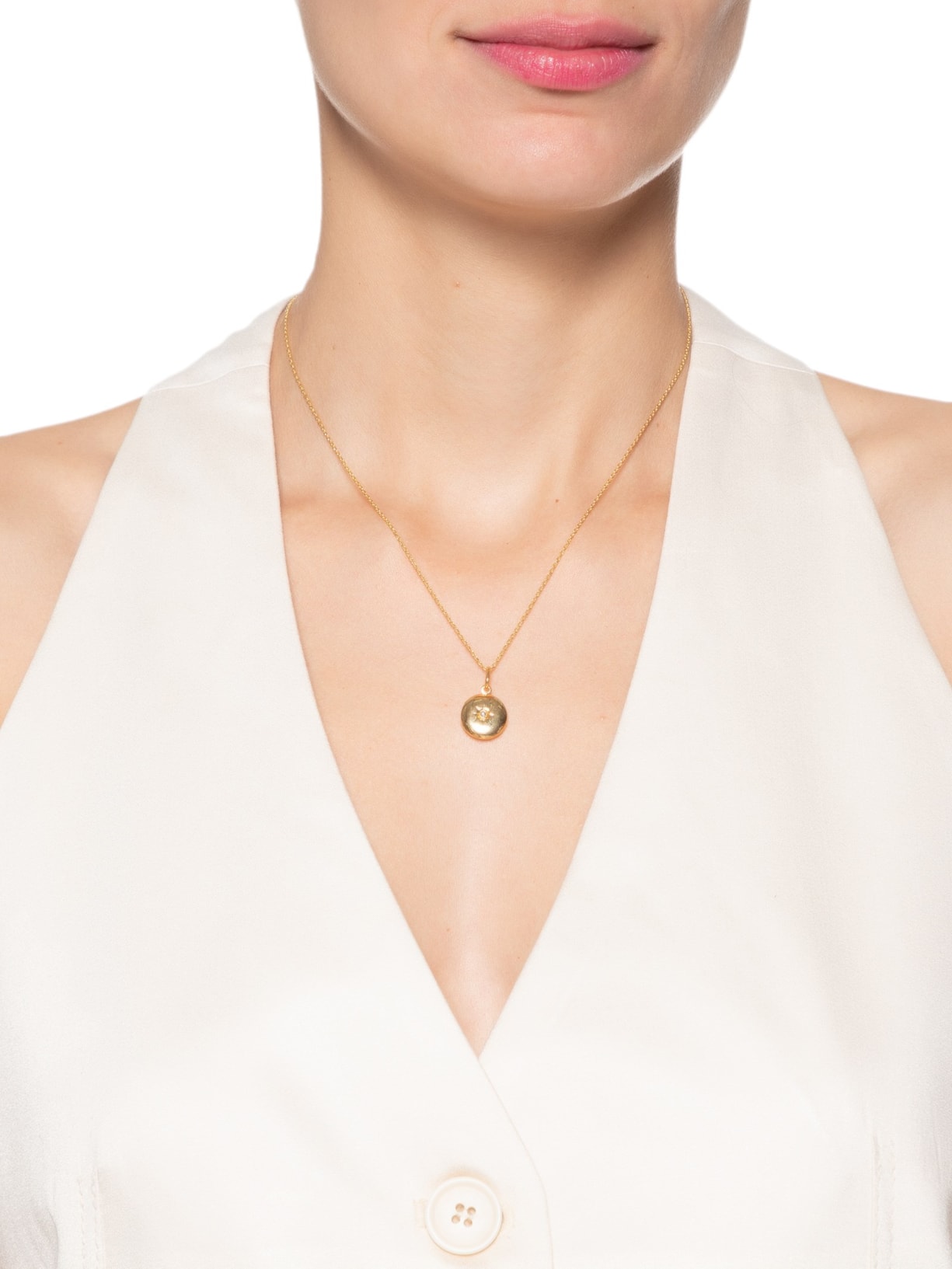 Colar Ferminino Mini Relicário Dourado Luiza Dias 111