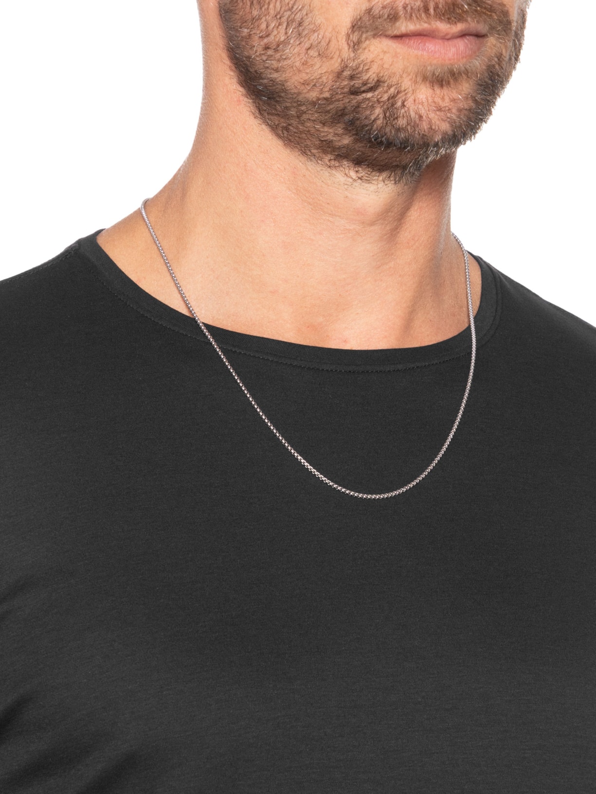 Colar Masculino Corrente Aço Box 2mm Prateado Key Design