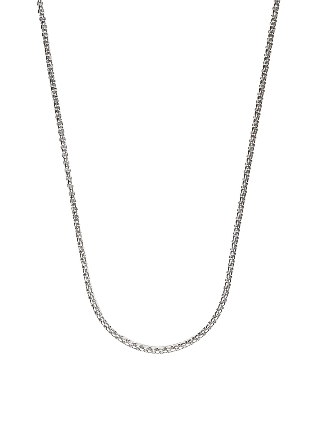 Colar Masculino Corrente Aço Box 2mm Prateado Key Design