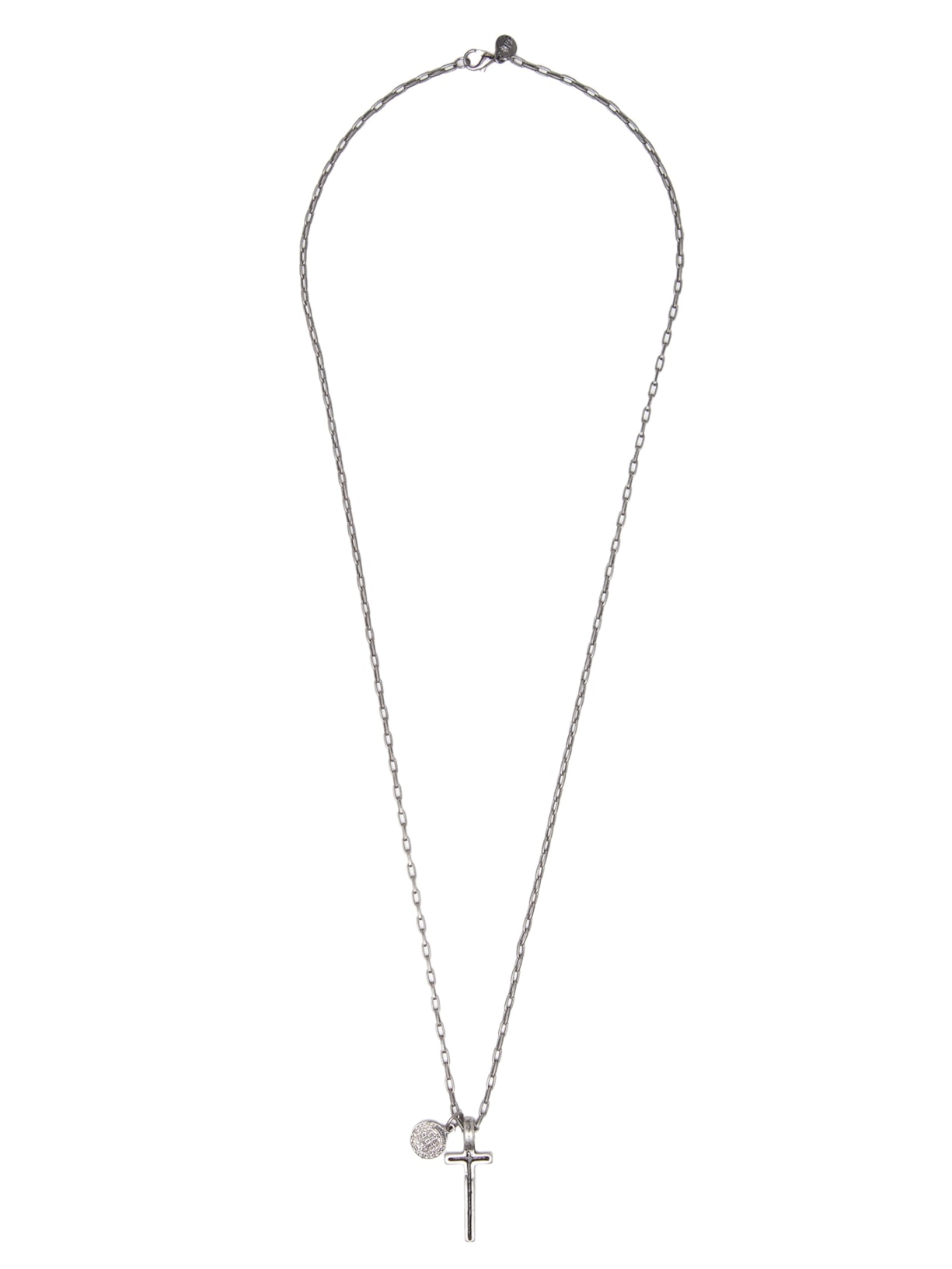 Colar Masculino Cruz E Medalha São Bento - Prata