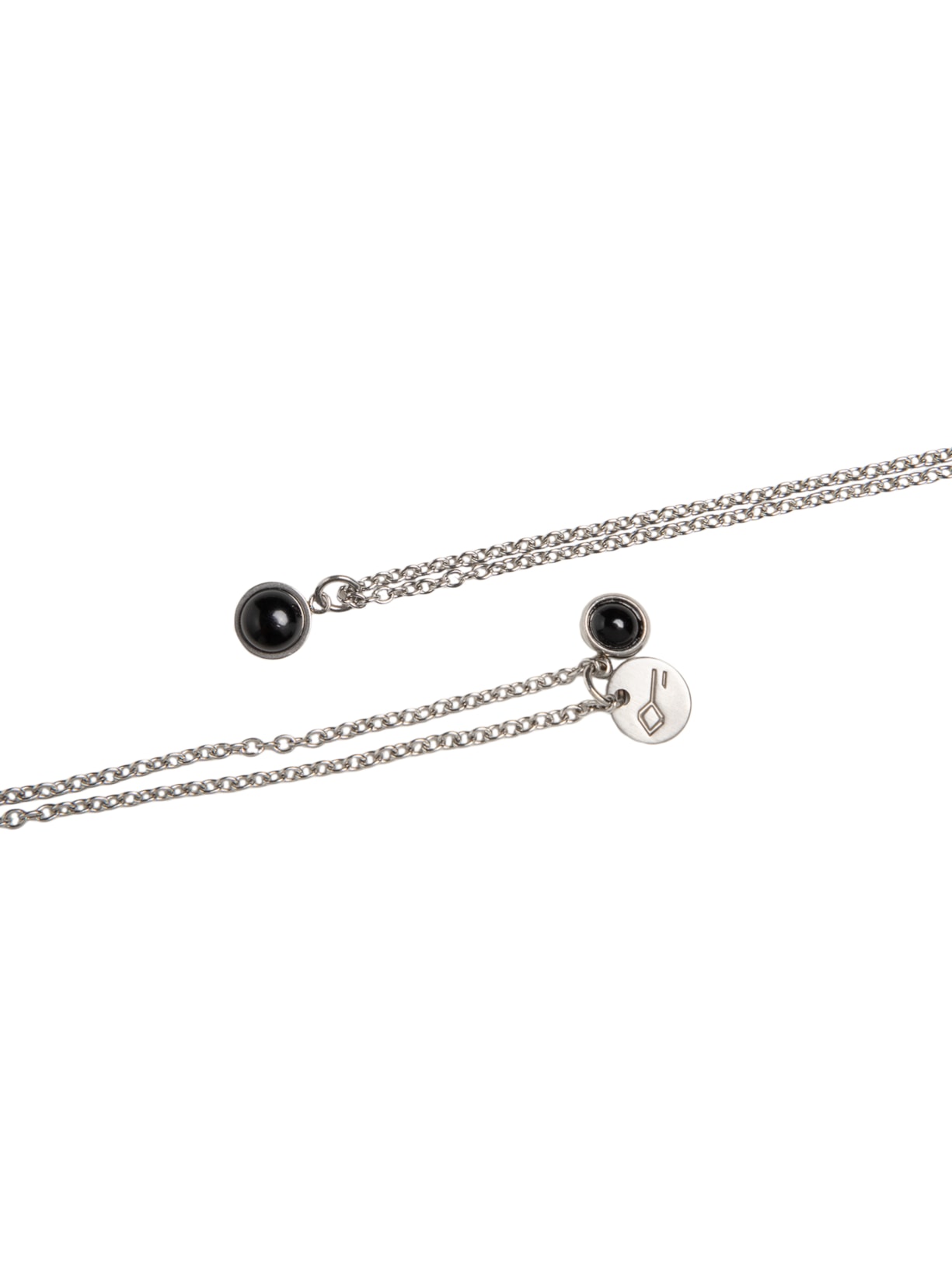 Colar Masculino Escapulário Cizeta de Corrente em Aço e Pedra Natural Ágata Prateado Key Design