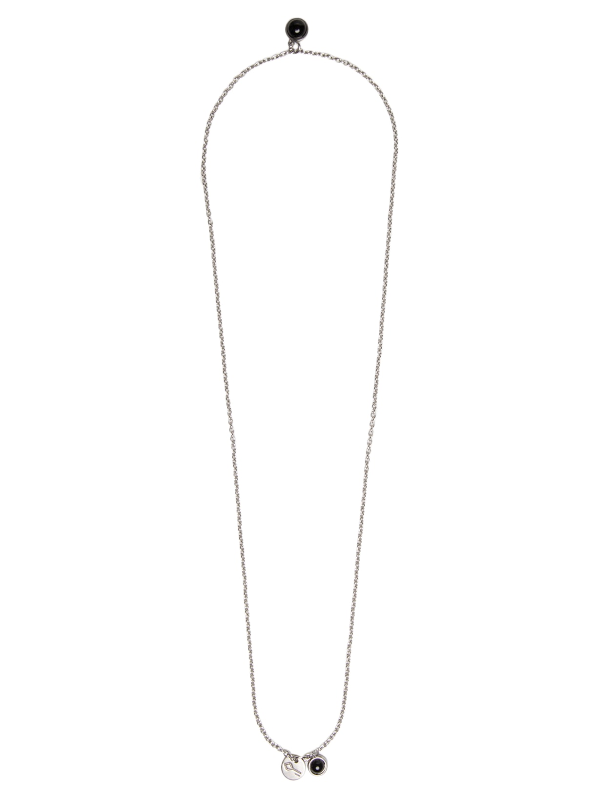 Colar Masculino Escapulário Cizeta de Corrente em Aço e Pedra Natural Ágata - Prateado