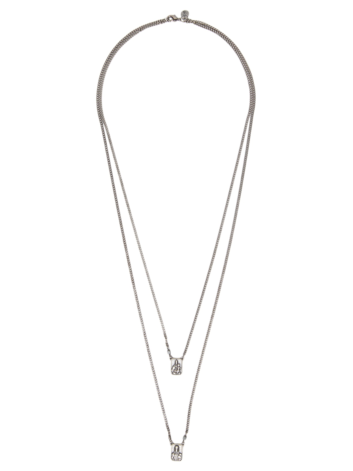 Colar Masculino Escapulário Duplo - Prateado