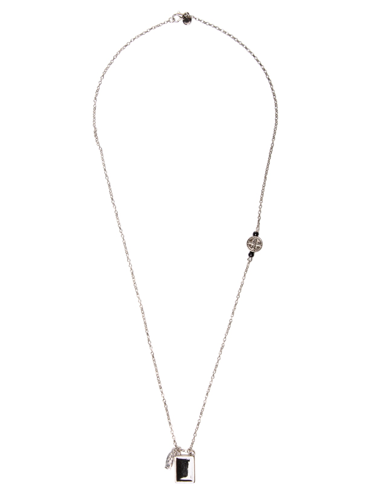 Colar Masculino Guadalupe Niquel Resina Black - Cinza