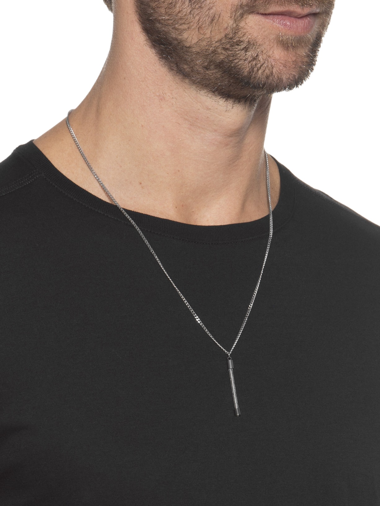 Colar Masculino Médio Stark Em Aço Preto Key Design