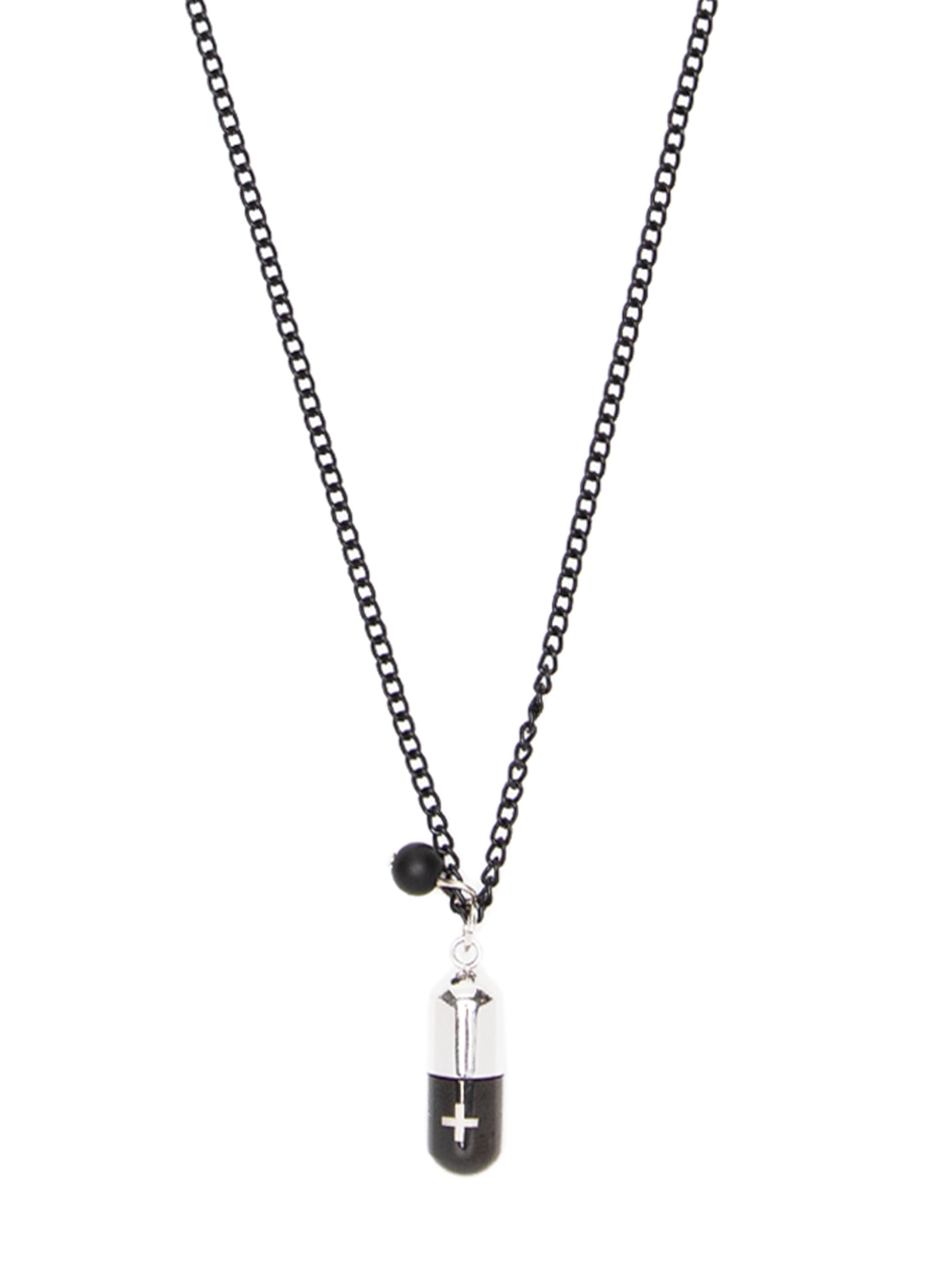 Colar Masculino Pills Black Silver Preto Sergio K