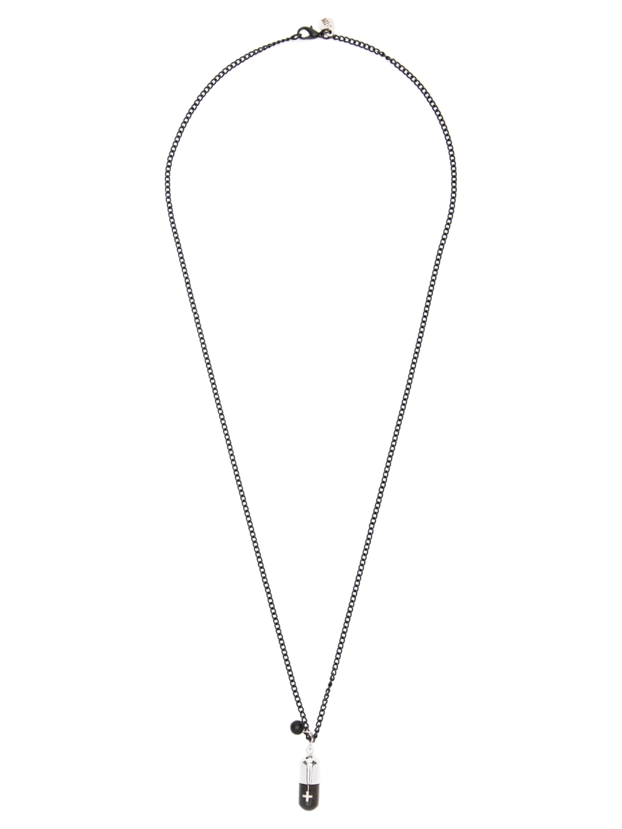 Colar Masculino Pills Black Silver Preto Sergio K