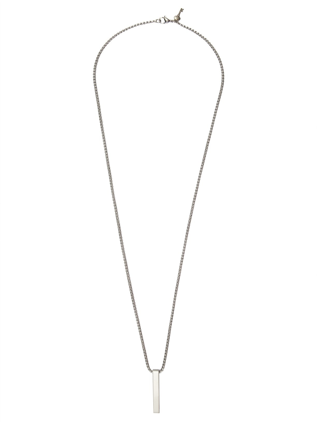 Colar Masculino Pitagoras de Corrente em Aço Prata Key Design