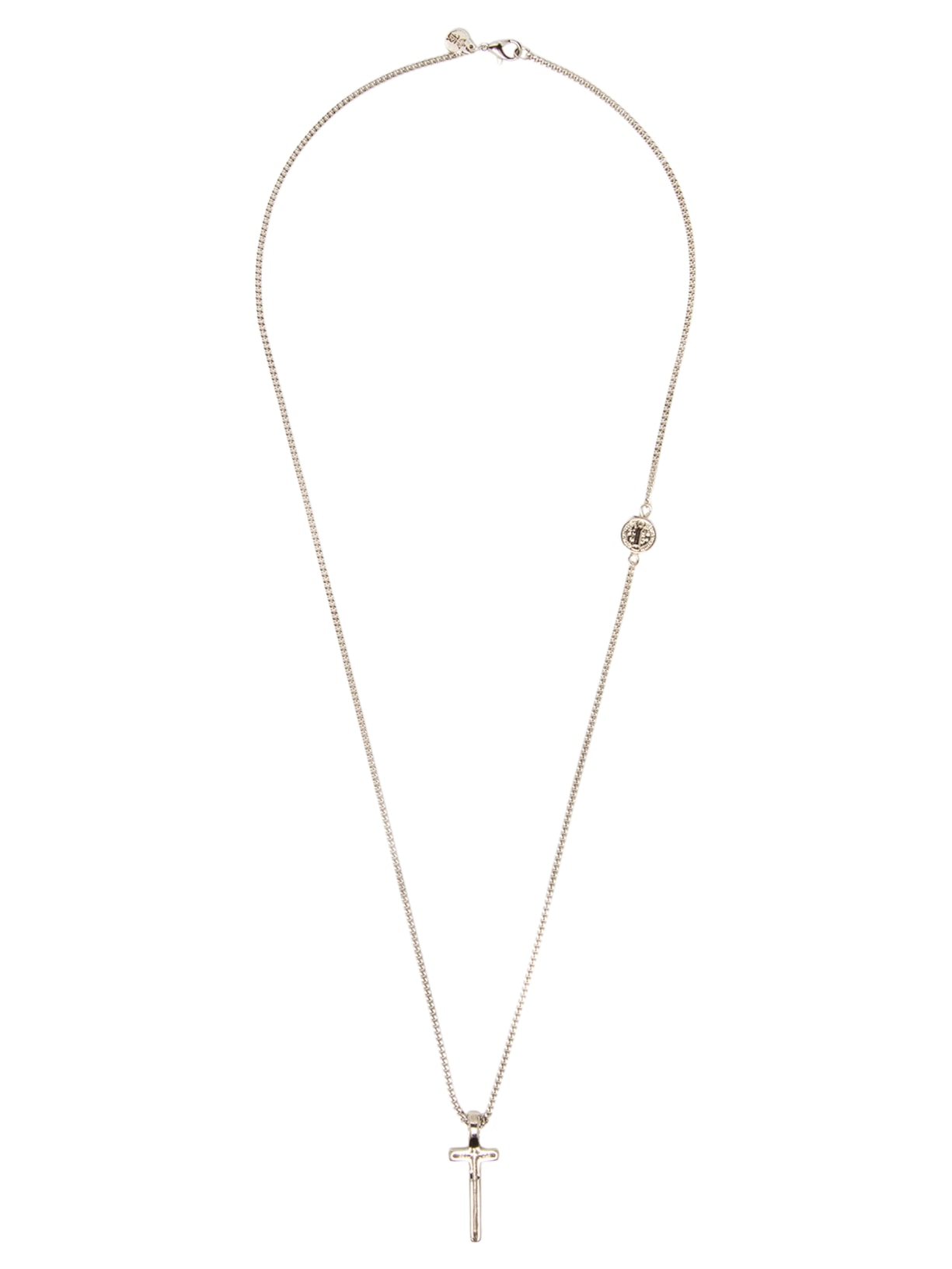 Colar Masculino São Bento e Cruz - Prateado