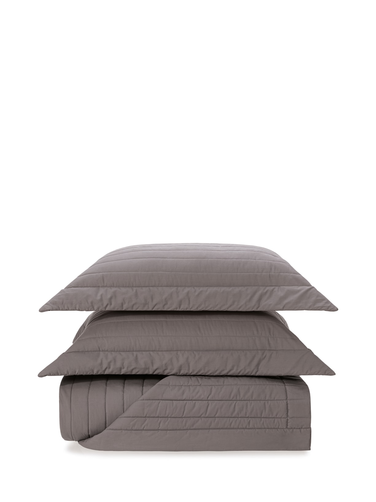 Colcha com Porta Travesseiros Queen Mont - Cinza