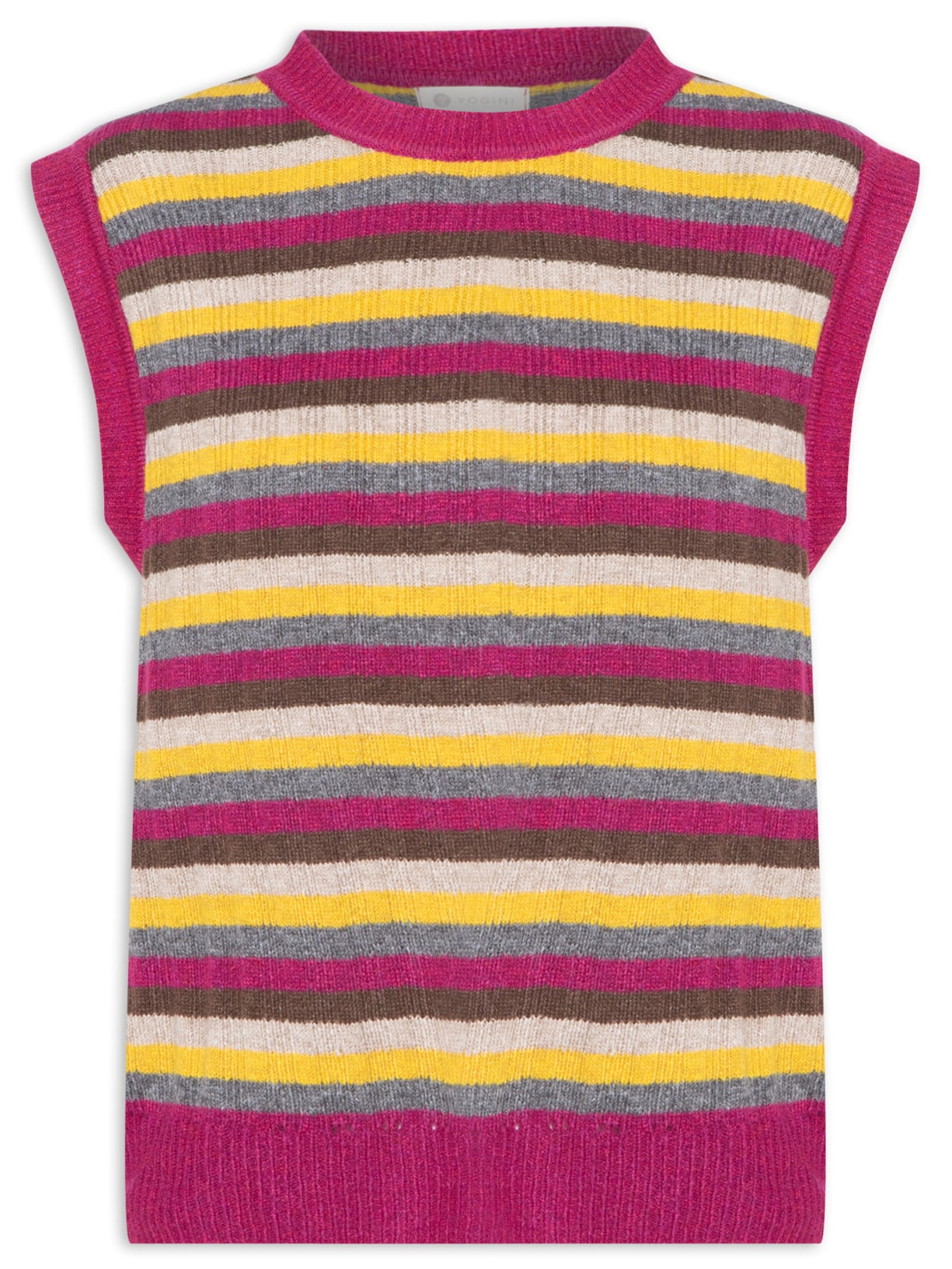 Colete Canelado Listrado Tricot Mira Yogini