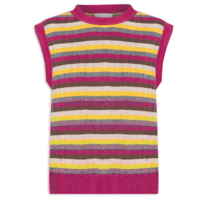 Colete Canelado Listrado Tricot Mira