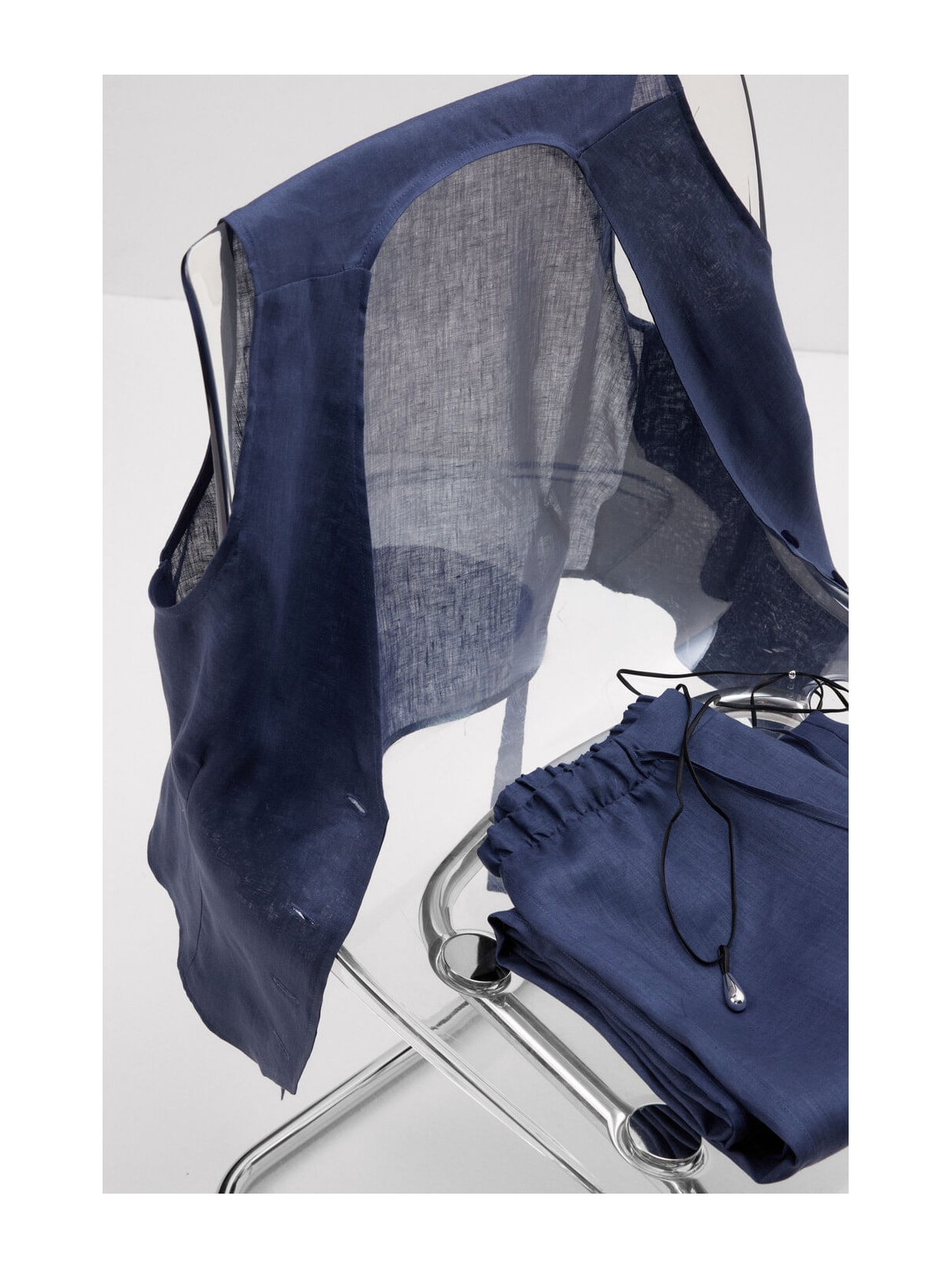 Colete Em Linho Azul Intimissimi