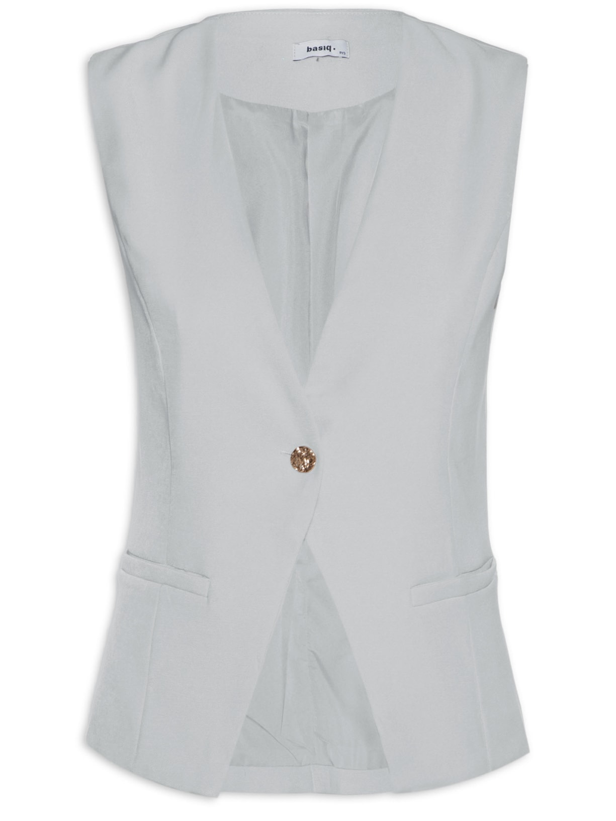 Colete Feminino Alfaiataria Alongado - Cinza