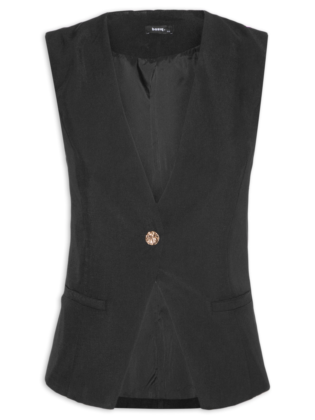 Colete Feminino Alfaiataria Alongado - Preto