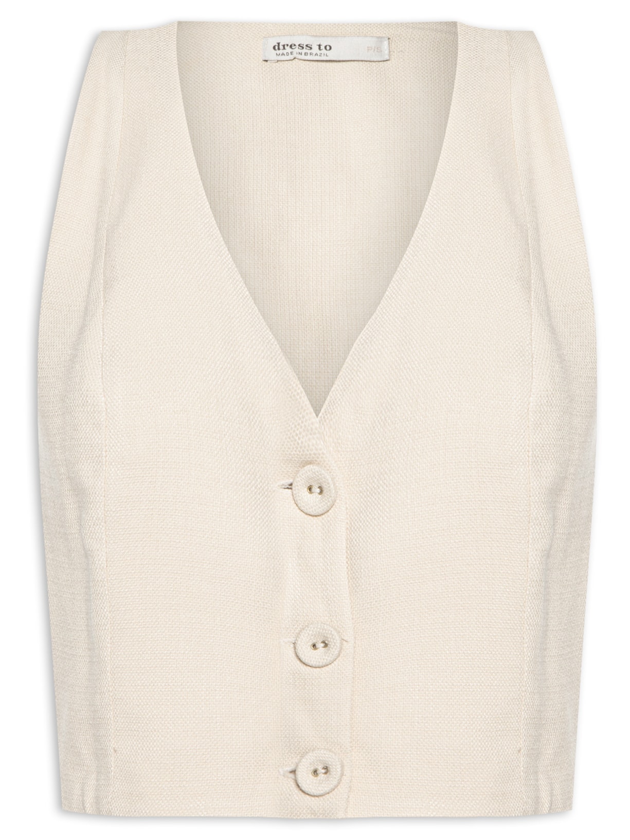 Colete Feminino Alfaiataria Botões - Off White