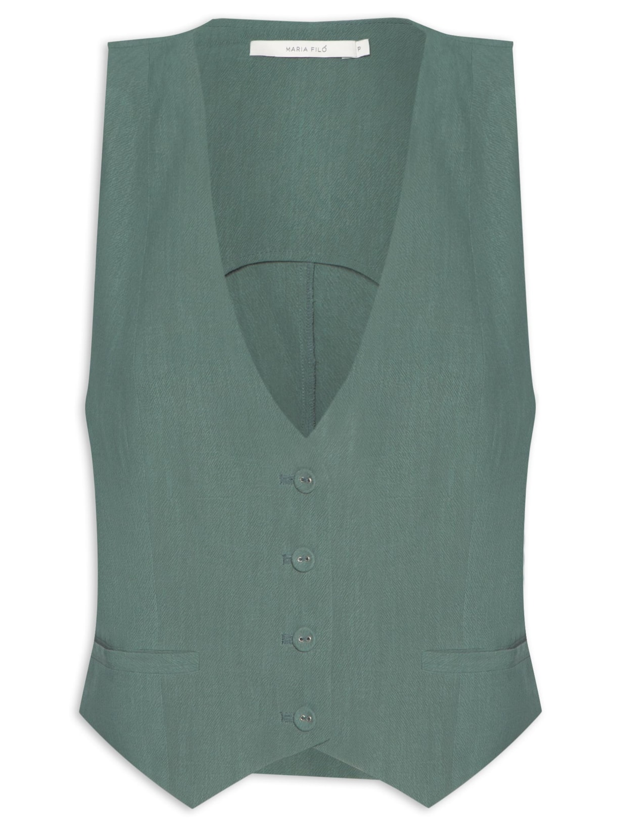 Colete Feminino Alfaiataria Botões - Verde