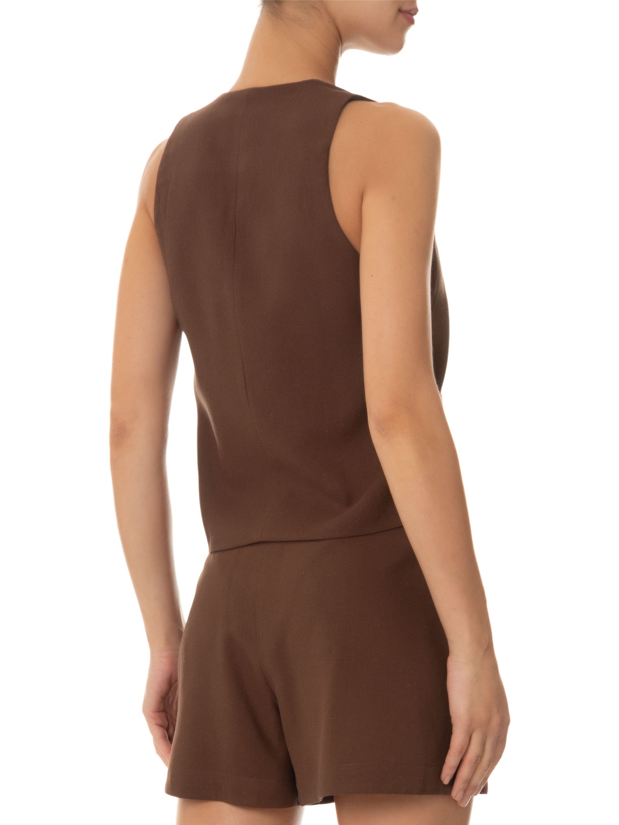 Colete Feminino Alfaiataria Marrom Lenny Niemeyer