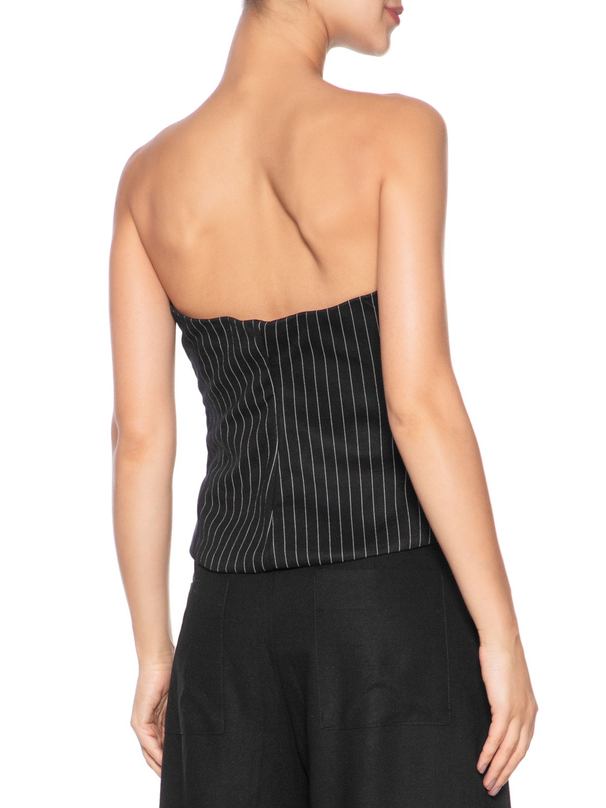 Colete Feminino Alfaiataria Risca De Giz Preto Dress To