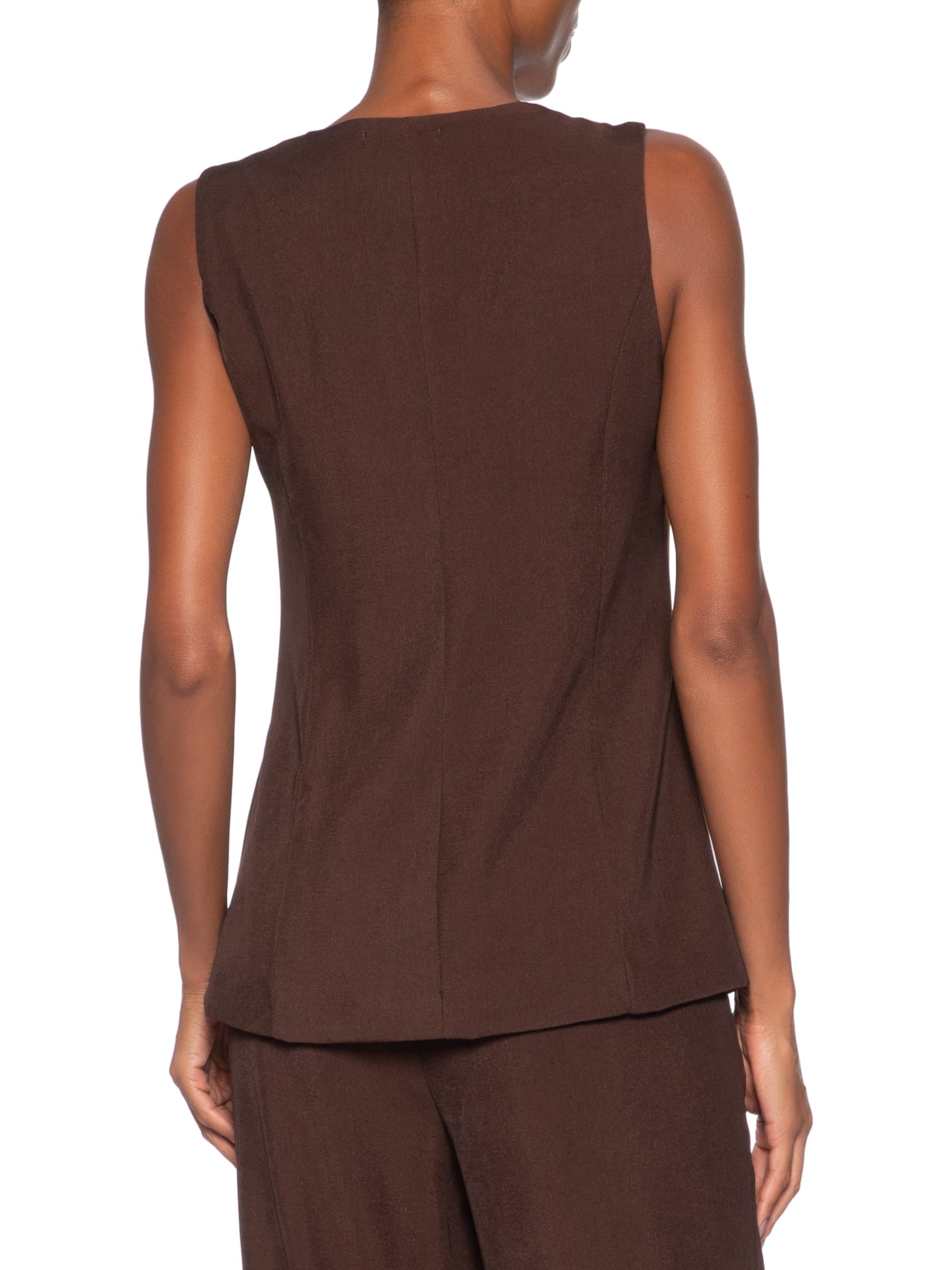 Colete Feminino Alongado Alfaiataria Marrom '2Essential