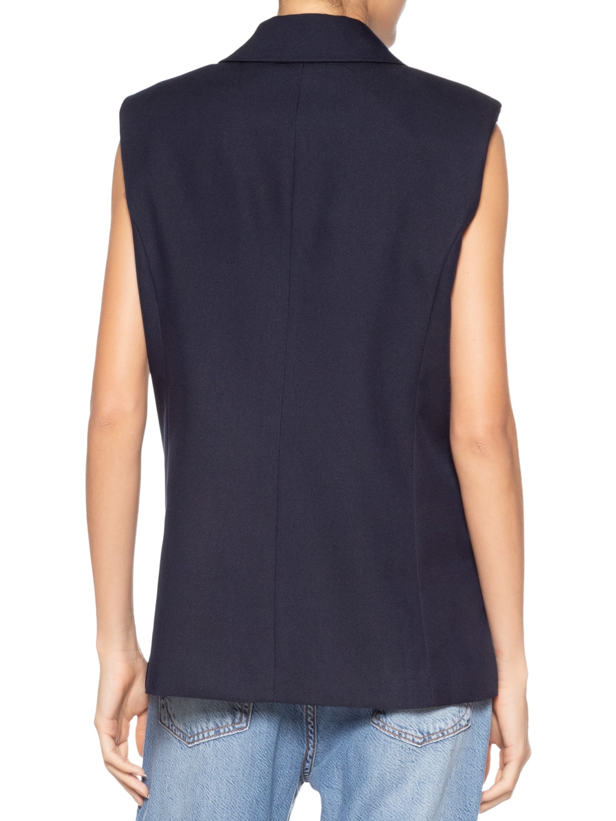 Colete Feminino Alongado Azul Basiq