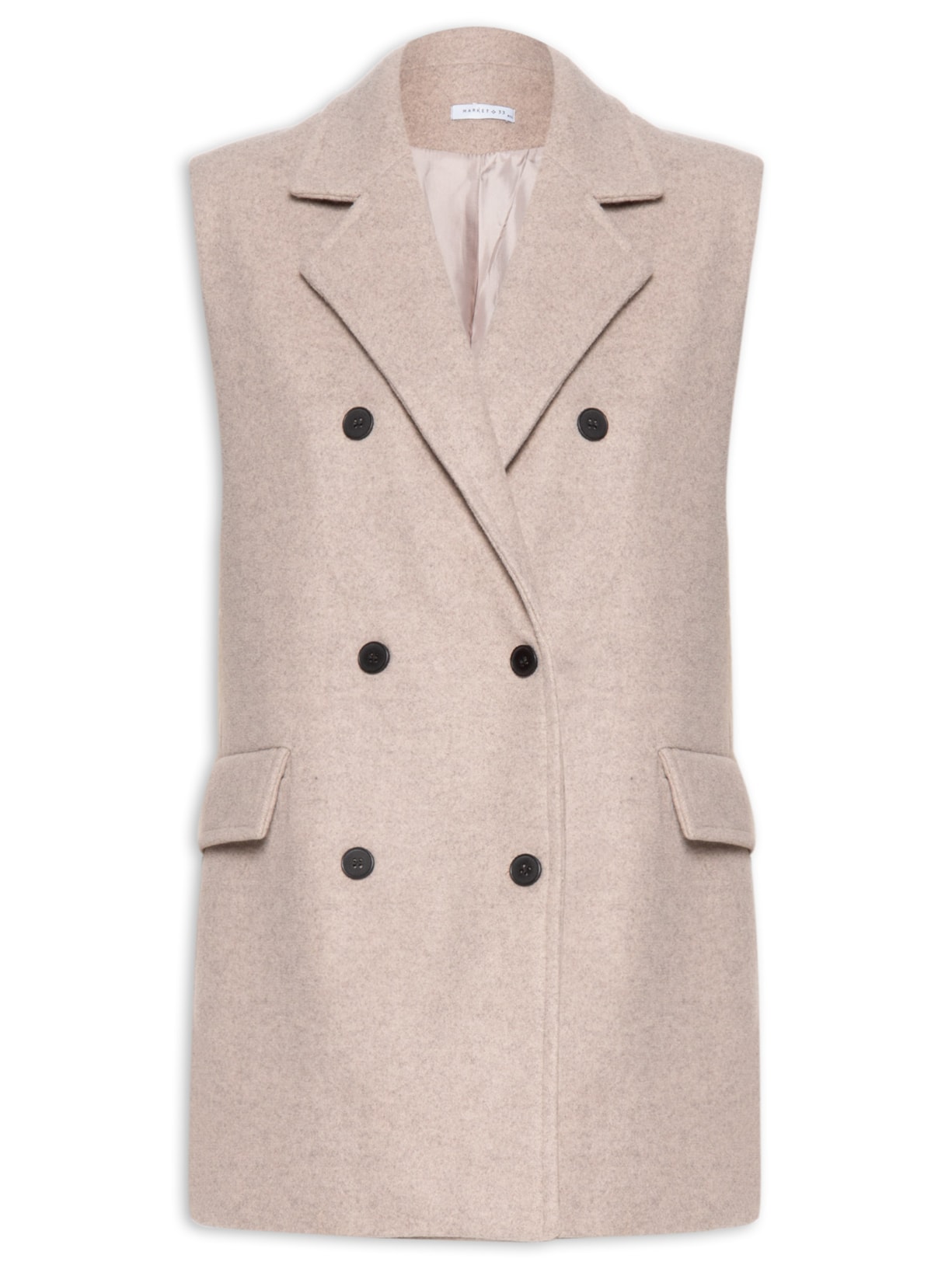 Colete Feminino Alongado - Bege