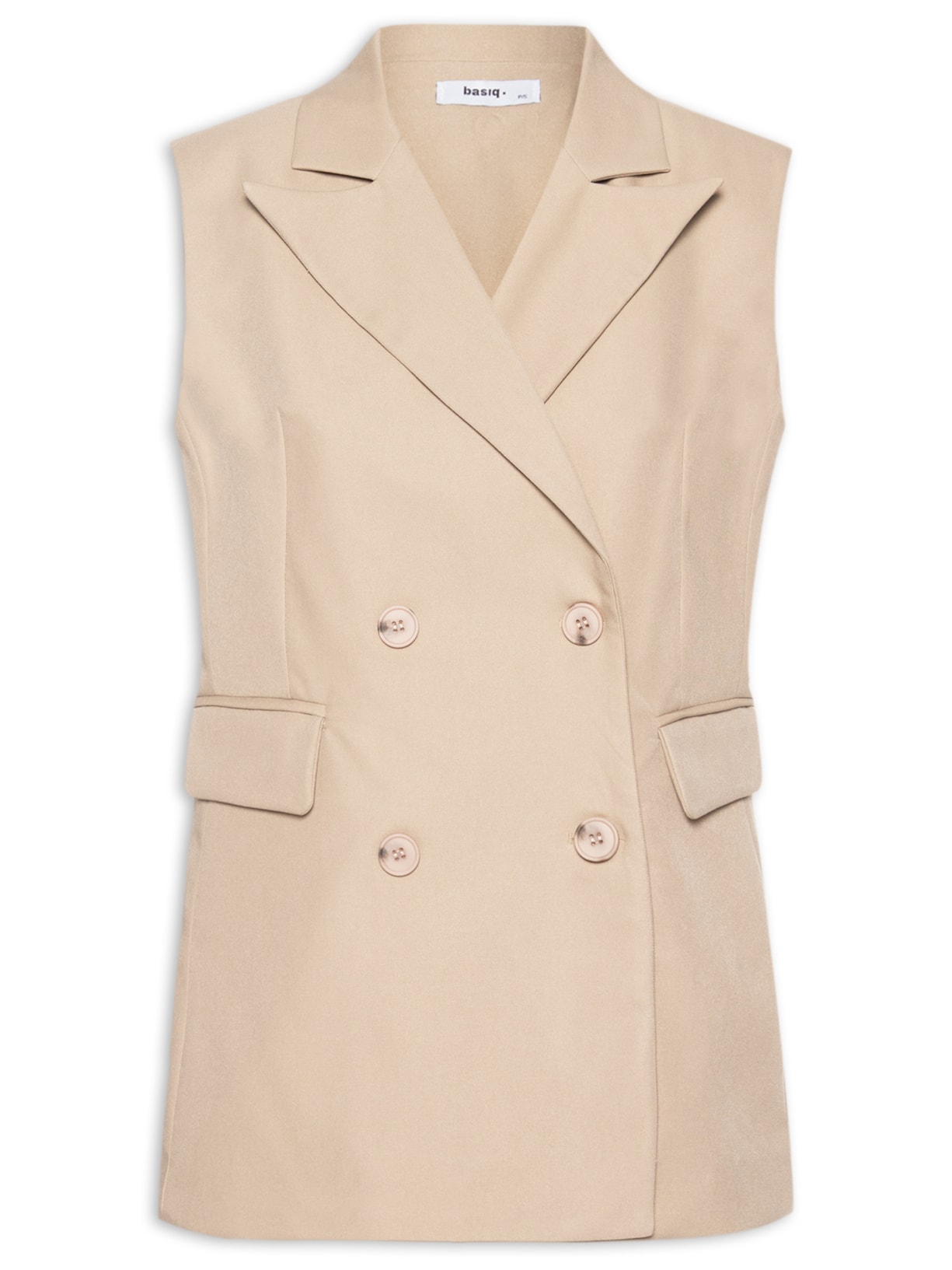 Colete Feminino Alongado - Bege