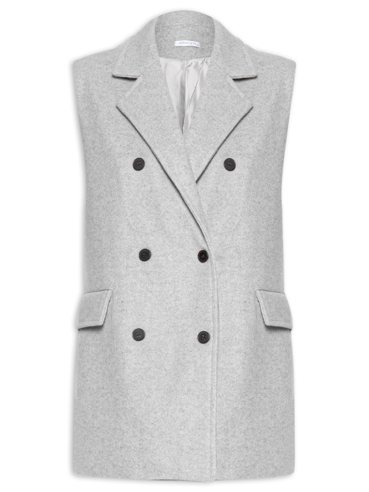 Colete Feminino Alongado - Cinza