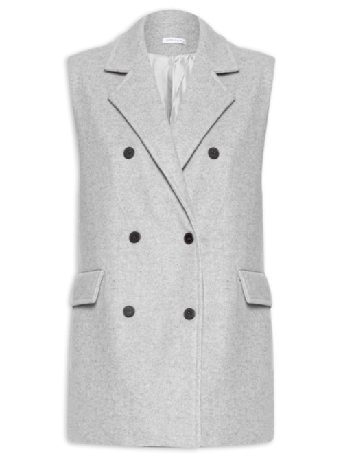 Colete Feminino Alongado - Cinza