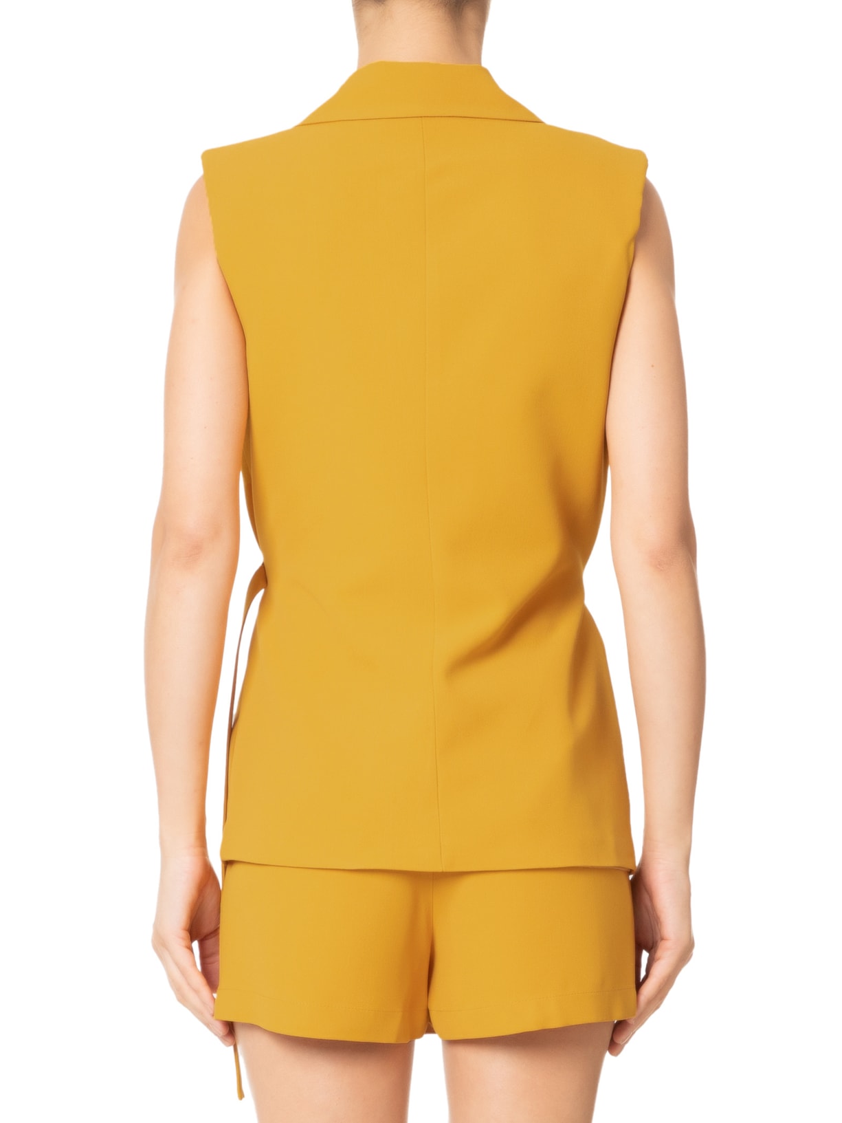 Colete Feminino Alongado Em Crepe Amarelo '2Essential