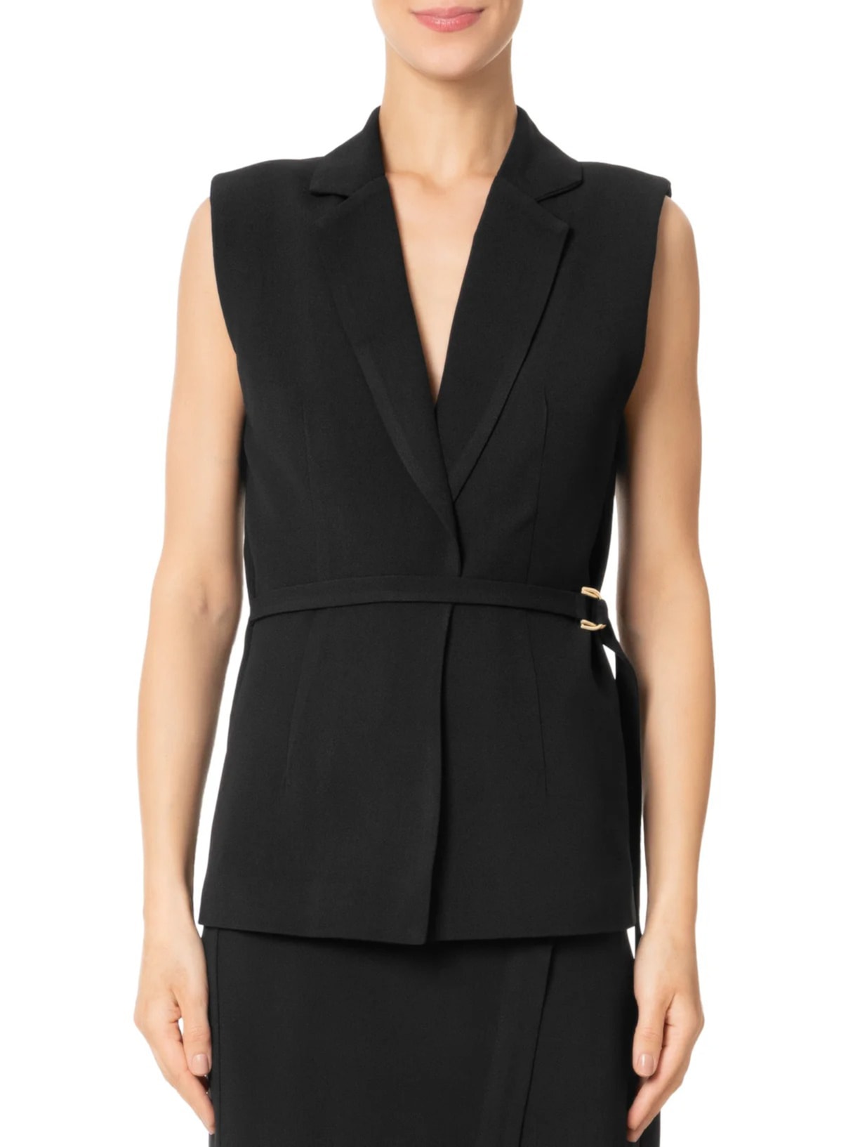 Colete Feminino Alongado Em Crepe Preto '2Essential