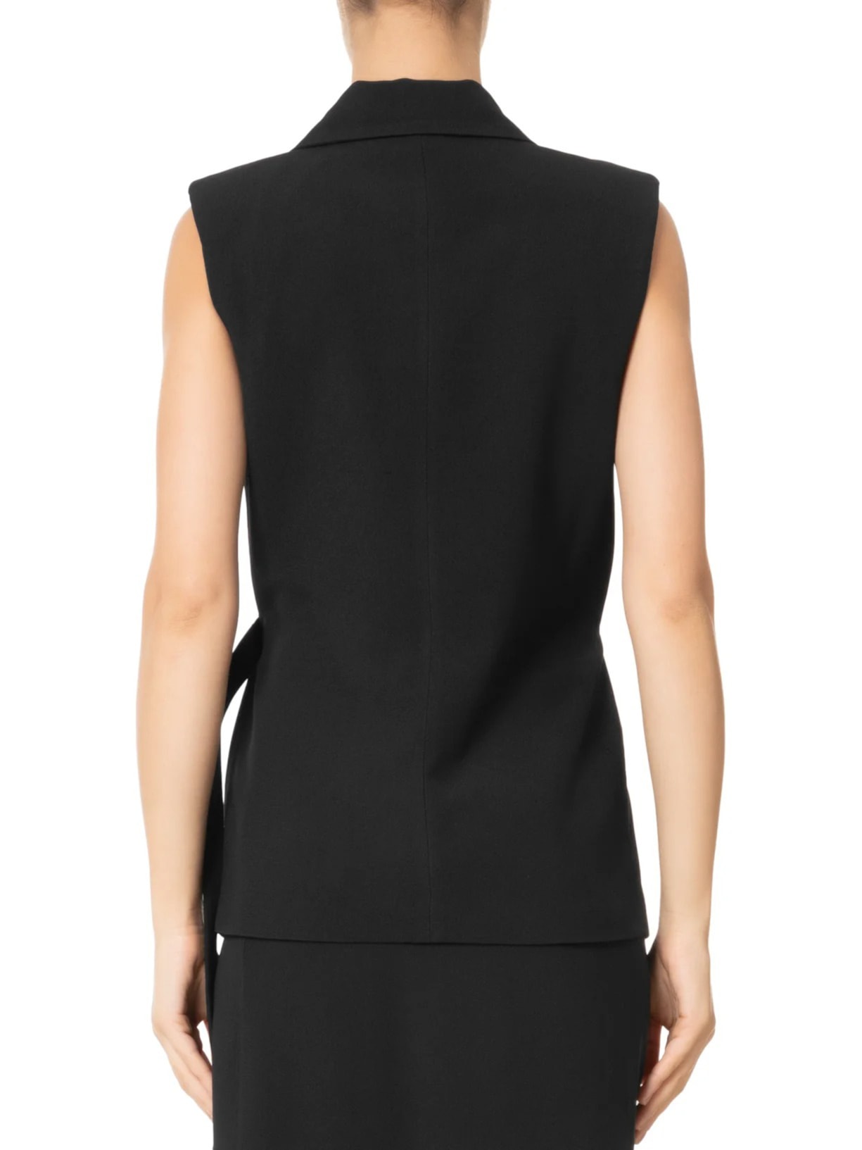 Colete Feminino Alongado Em Crepe Preto '2Essential